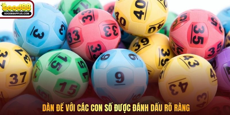 Dàn đề với các con số được đánh dấu rõ ràng